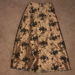 Floral golden brown skirt